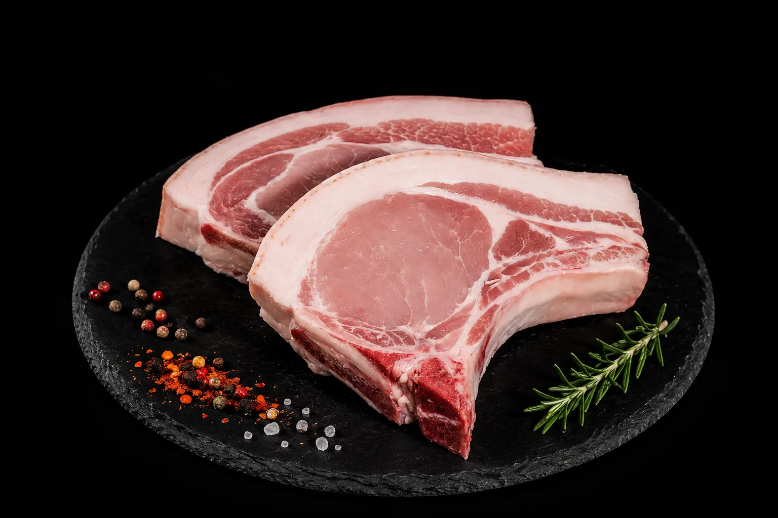 cote de porc avec couenne